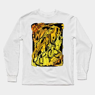 Gold Abstract Wave of Thoughts No 4 Long Sleeve T-Shirt